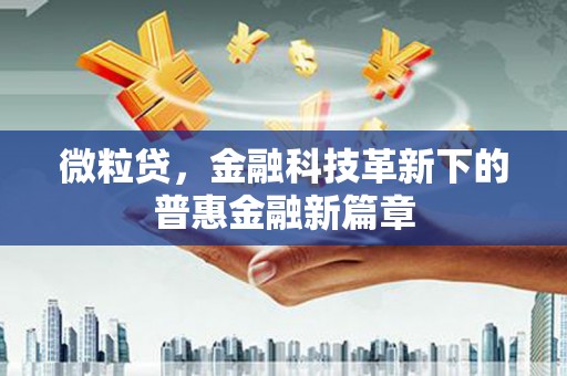 汤原微粒贷，金融科技革新下的普惠金融新篇章