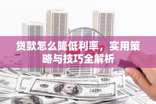 汤原贷款怎么降低利率，实用策略与技巧全解析