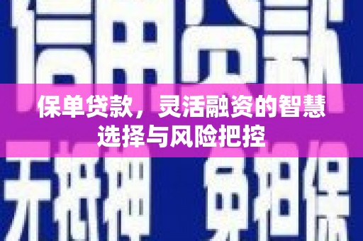 汤原保单贷款，灵活融资的智慧选择与风险把控