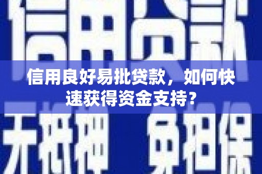 汤原信用良好易批贷款，如何快速获得资金支持？
