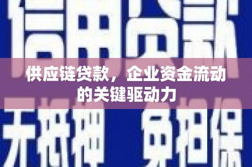 汤原供应链贷款，企业资金流动的关键驱动力