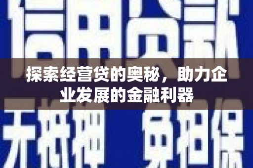 汤原探索经营贷的奥秘，助力企业发展的金融利器