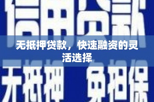 汤原无抵押贷款，快速融资的灵活选择