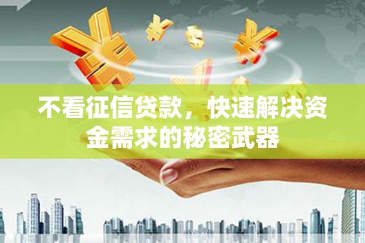 汤原不看征信贷款，快速解决资金需求的秘密武器