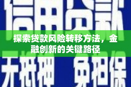 汤原探索贷款风险转移方法，金融创新的关键路径