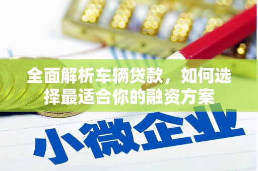 汤原全面解析车辆贷款，如何选择最适合你的融资方案